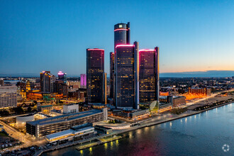 400 Renaissance Ctr, Detroit, MI - aerial  map view