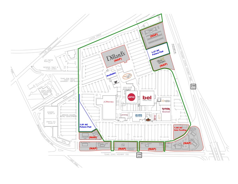 SH 288 and TX 332, Lake Jackson, TX for rent - Site Plan - Image 1 of 2