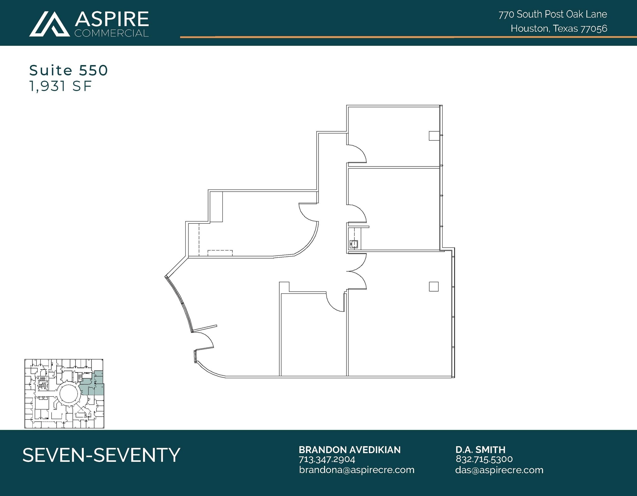 770 S Post Oak Ln, Houston, TX to rent Floor Plan- Image 1 of 4
