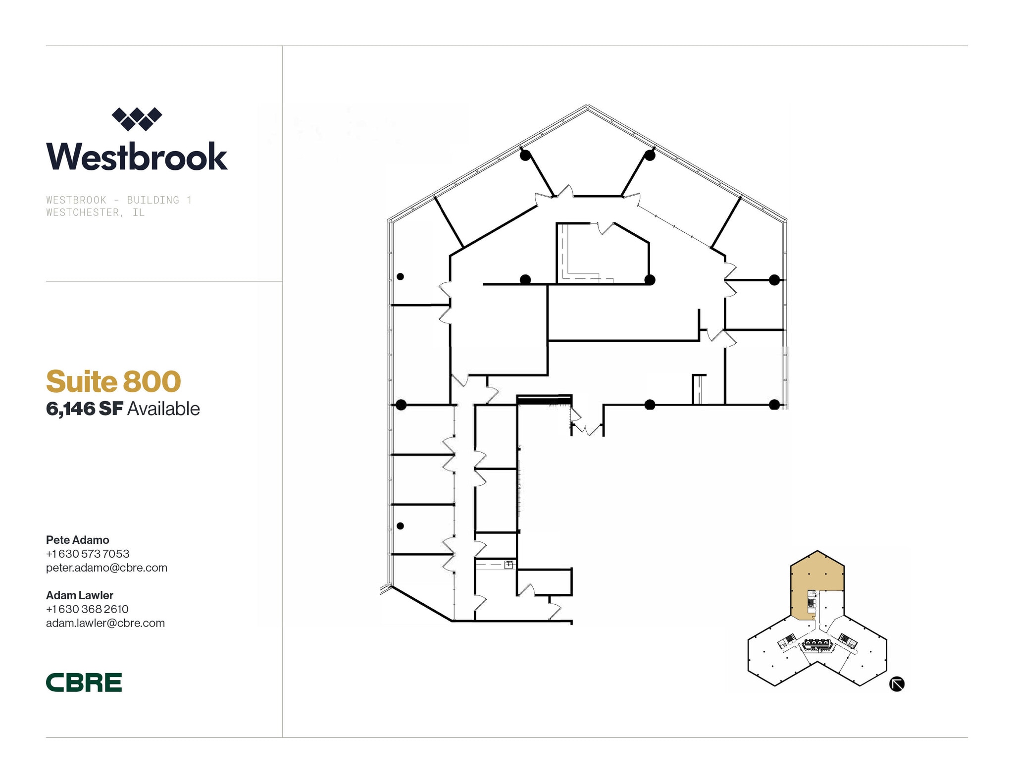 1 Westbrook Corporate Ctr, Westchester, IL to rent Floor Plan- Image 1 of 1