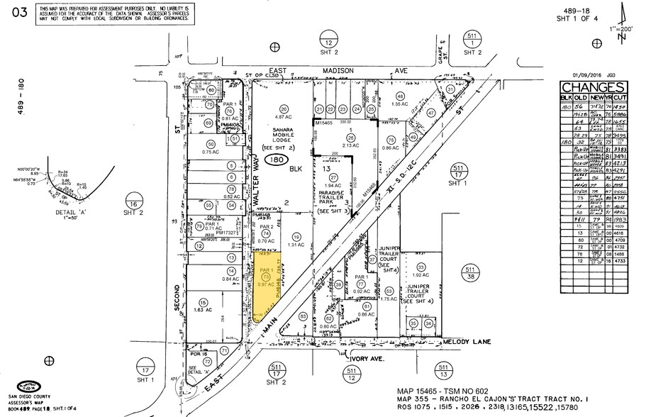 1324 E Main St, El Cajon, CA for rent - Plat Map - Image 2 of 2