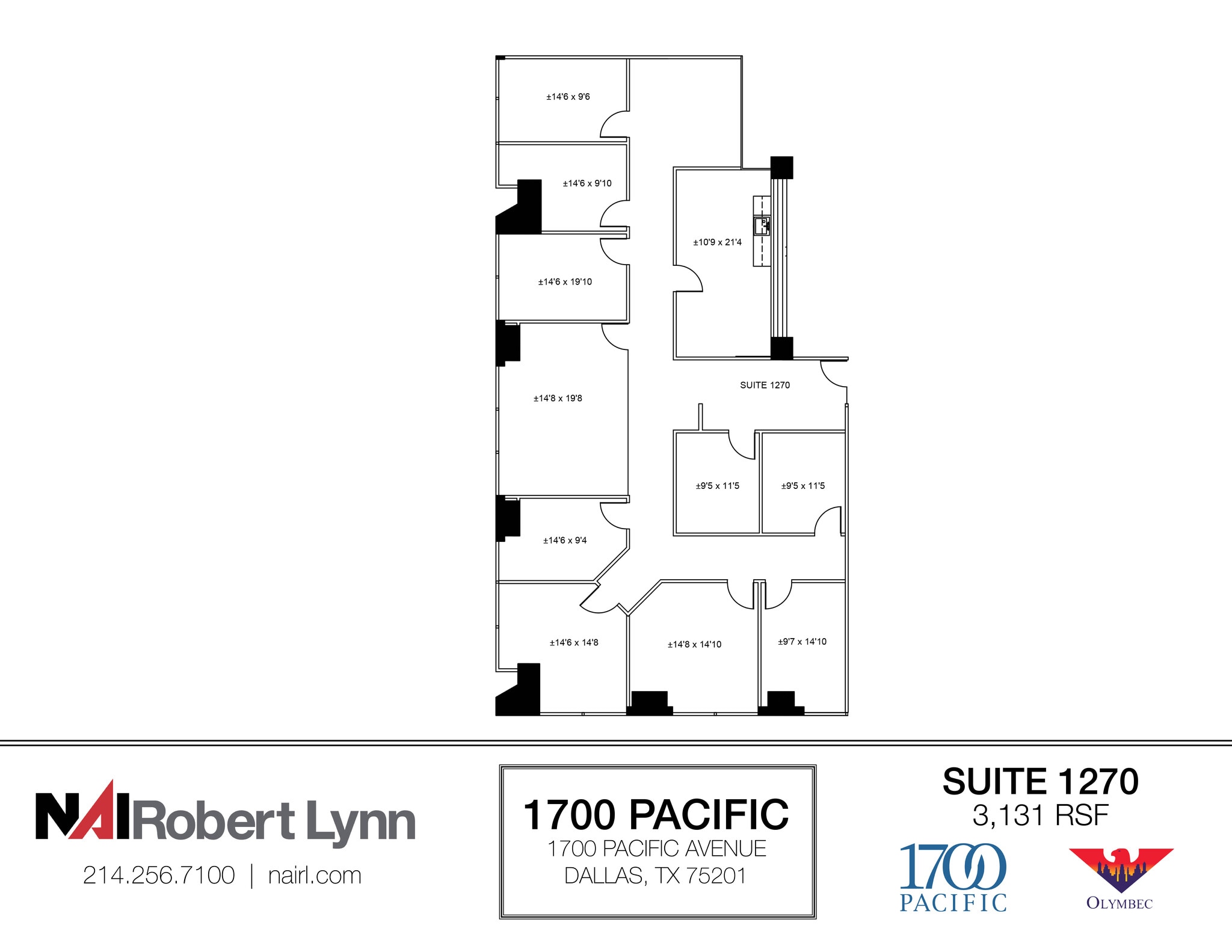 1700 Pacific Ave, Dallas, TX to rent Floor Plan- Image 1 of 2