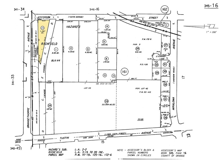 1515 North Jefferson, Anaheim, CA for rent - Plat Map - Image 2 of 3