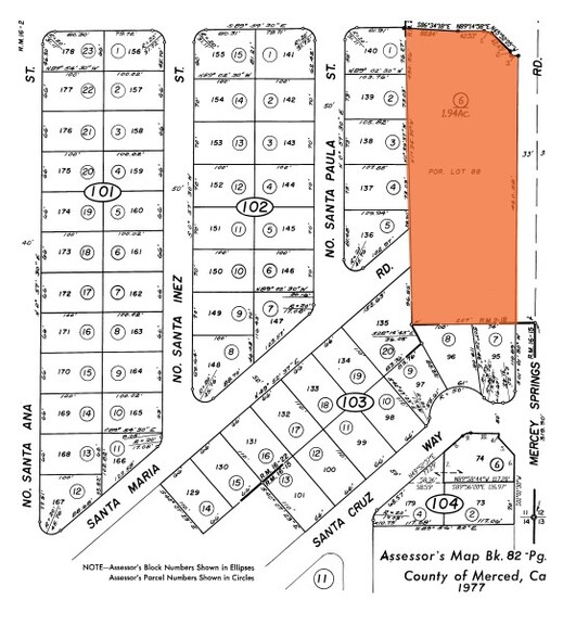 SEC of Mercey Springs and Overland Ave Ave, Los Banos, CA for sale - Plat Map - Image 2 of 2