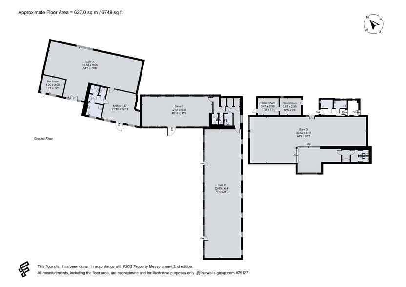 Manor Farm Barns, Hughenden Manor Estate, High Wycombe to rent - Floor Plan - Image 2 of 24