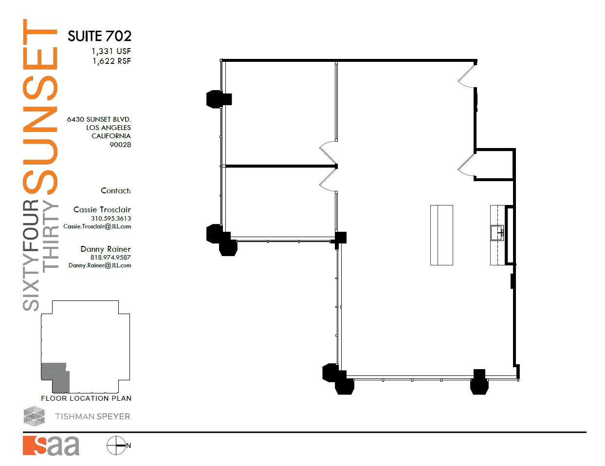 6430 W Sunset Blvd, Los Angeles, CA to rent Floor Plan- Image 1 of 1