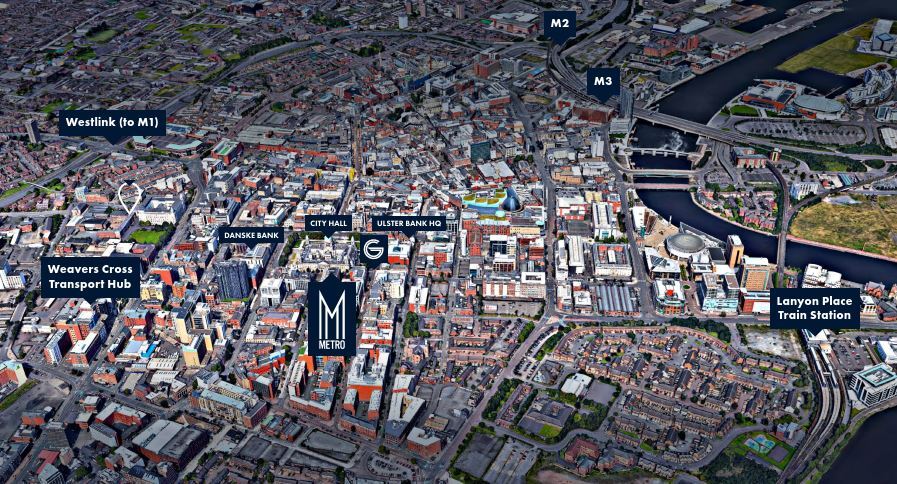 6-9 Donegall Sq S, Belfast to rent Aerial- Image 1 of 5