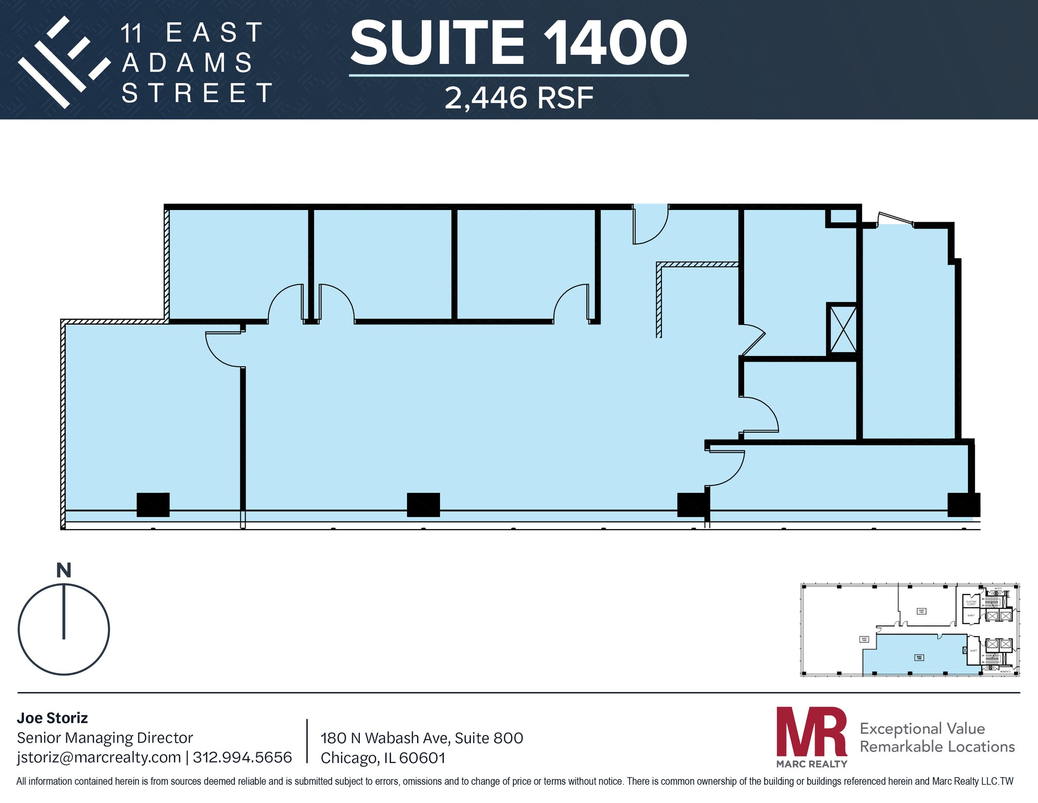 11 E Adams St, Chicago, IL to rent Floor Plan- Image 1 of 7