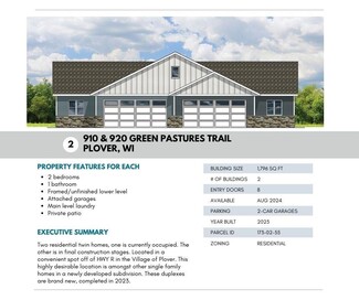 More details for 910-920 Green Pasture Trl, Plover, WI - Residential for Sale