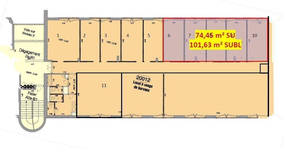 Office in Lognes to rent - Floor Plan - Image 2 of 9