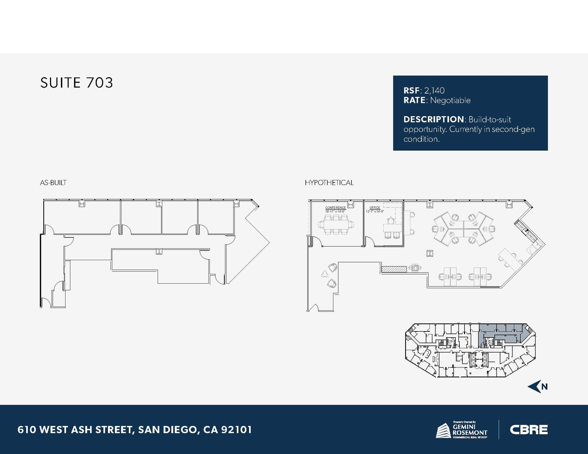 610 W Ash St, San Diego, CA to rent Floor Plan- Image 1 of 1
