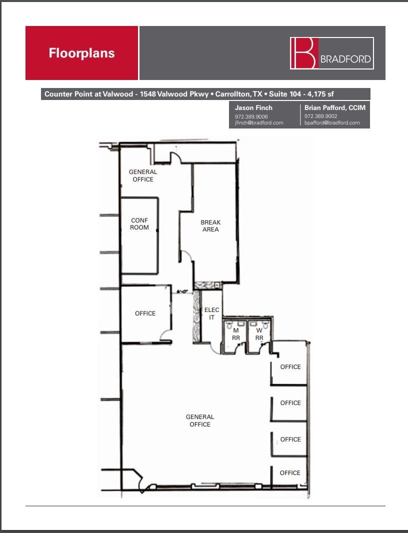 1544 Valwood Pky, Carrollton, TX to rent Floor Plan- Image 1 of 1
