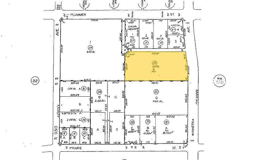 9421 Winnetka Ave, Chatsworth, CA for rent - Plat Map - Image 2 of 5