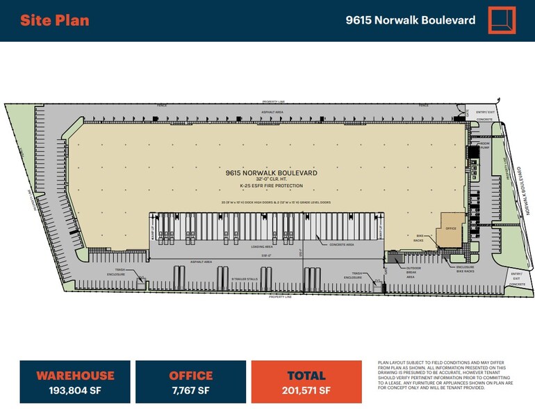 9615 Norwalk Blvd, Santa Fe Springs, CA for rent - Site Plan - Image 2 of 2