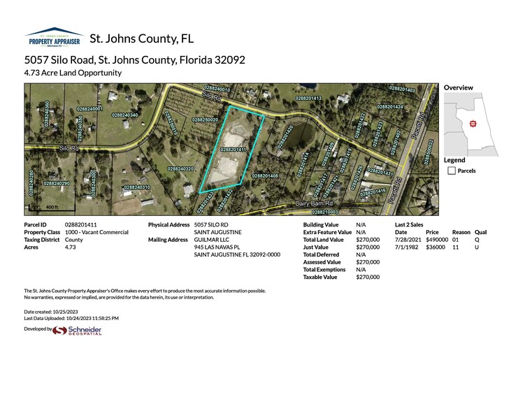 5057 Silo Rd, Saint Augustine, FL for sale - Aerial - Image 2 of 2