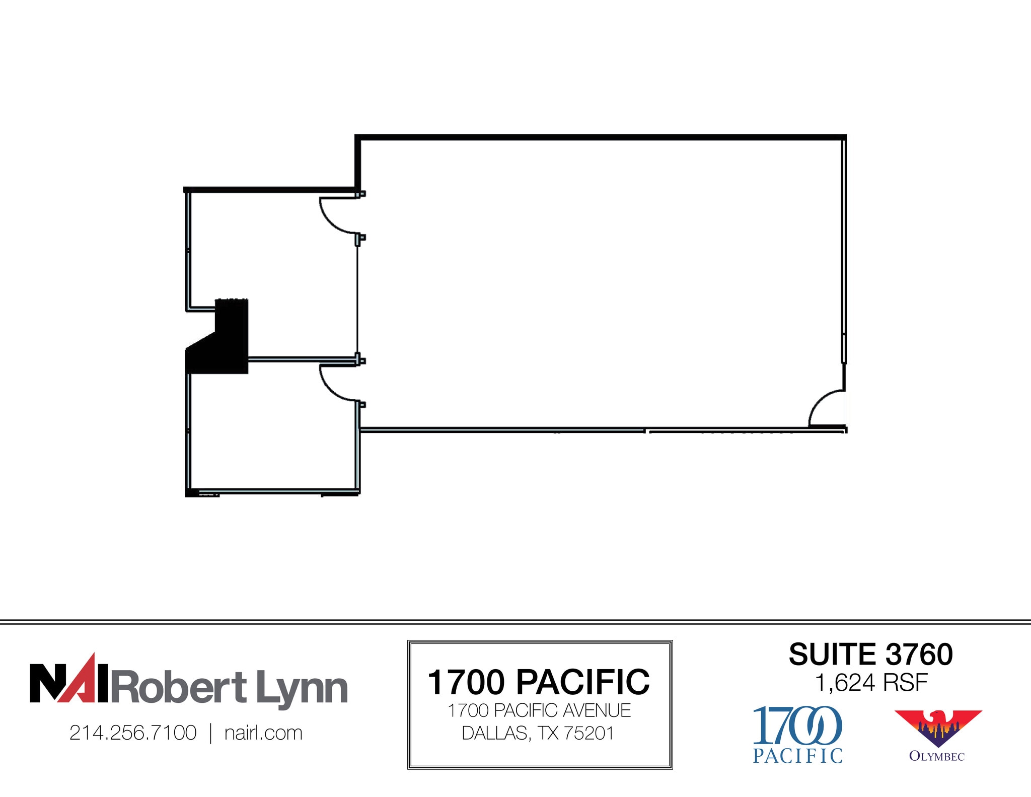 1700 Pacific Ave, Dallas, TX to rent Floor Plan- Image 1 of 1