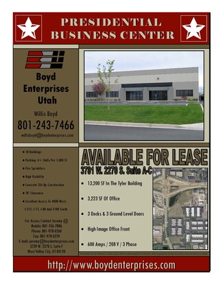 More details for 3781 W 2270 S, Salt Lake City, UT - Light Industrial for Rent