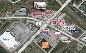 1615 E Broadway St, Pearland, TX - aerial  map view