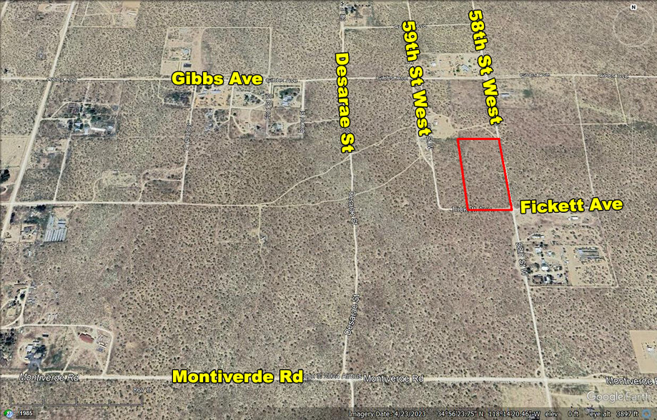 Fickett Ave & 58th St West, Mojave, CA for sale - Aerial - Image 1 of 2