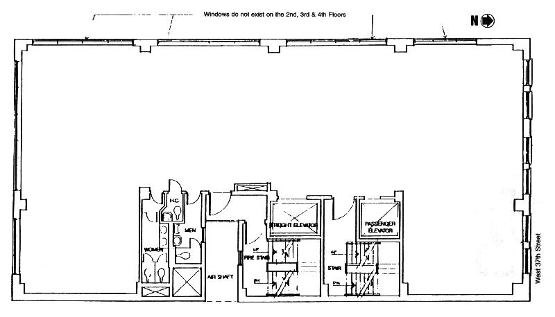 40 W 37th St, New York, NY for rent - Typical Floor Plan - Image 3 of 10