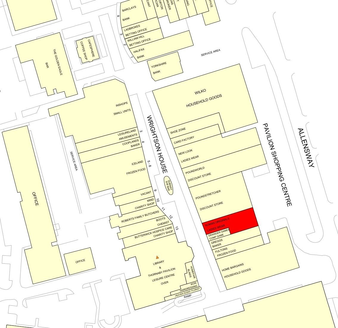 1-12 Pavilion Shopping Centre, Thornaby for sale Plat Map- Image 1 of 1