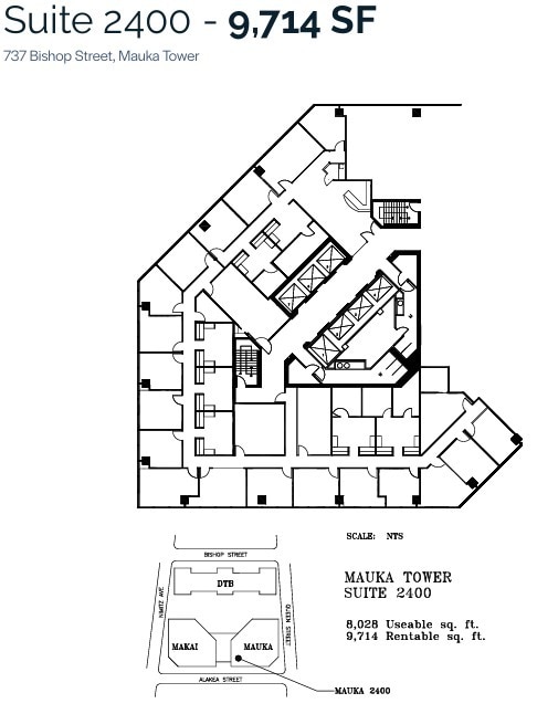 733 Bishop St, Honolulu, HI to rent Floor Plan- Image 1 of 1