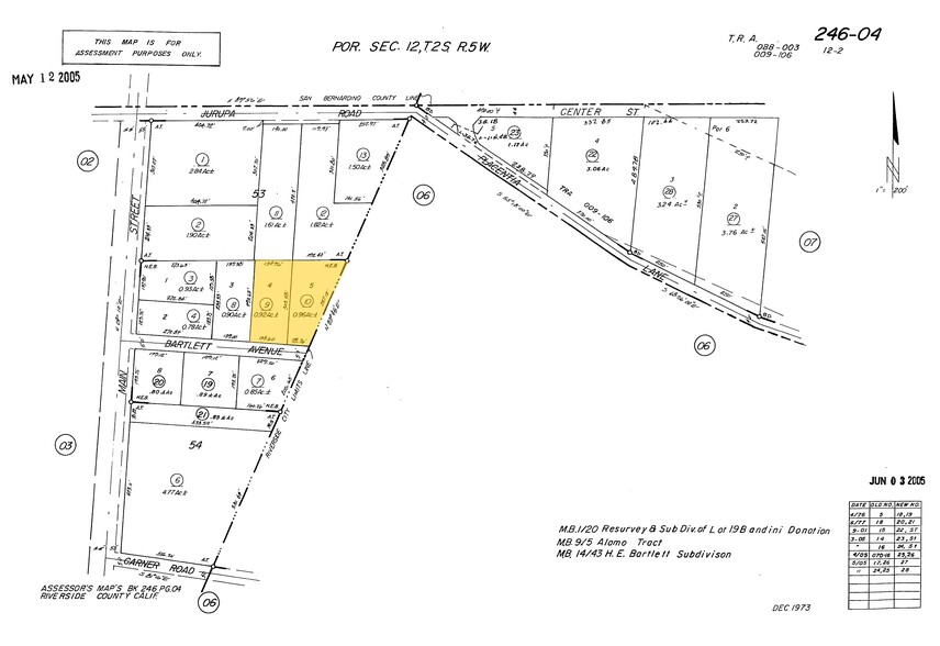 3765-3773 Bartlett Ave, Riverside, CA for sale - Plat Map - Image 1 of 1