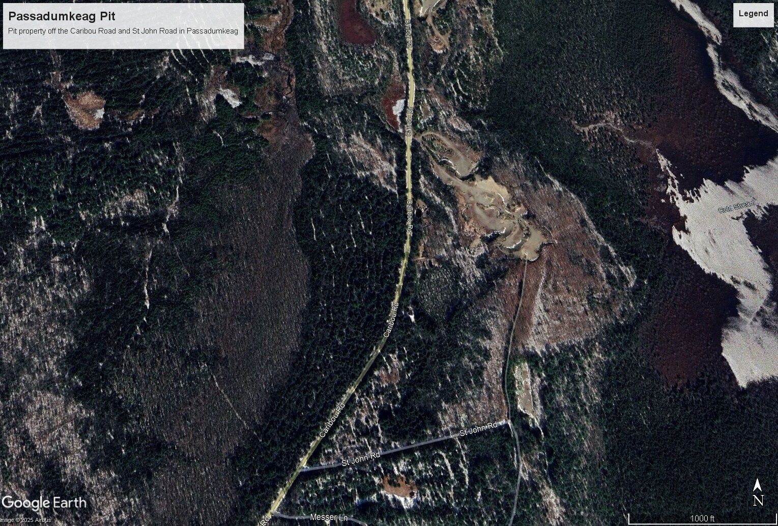 Lot 1&2 NE Caribou Rd, Passadumkeag, ME for sale Aerial- Image 1 of 1