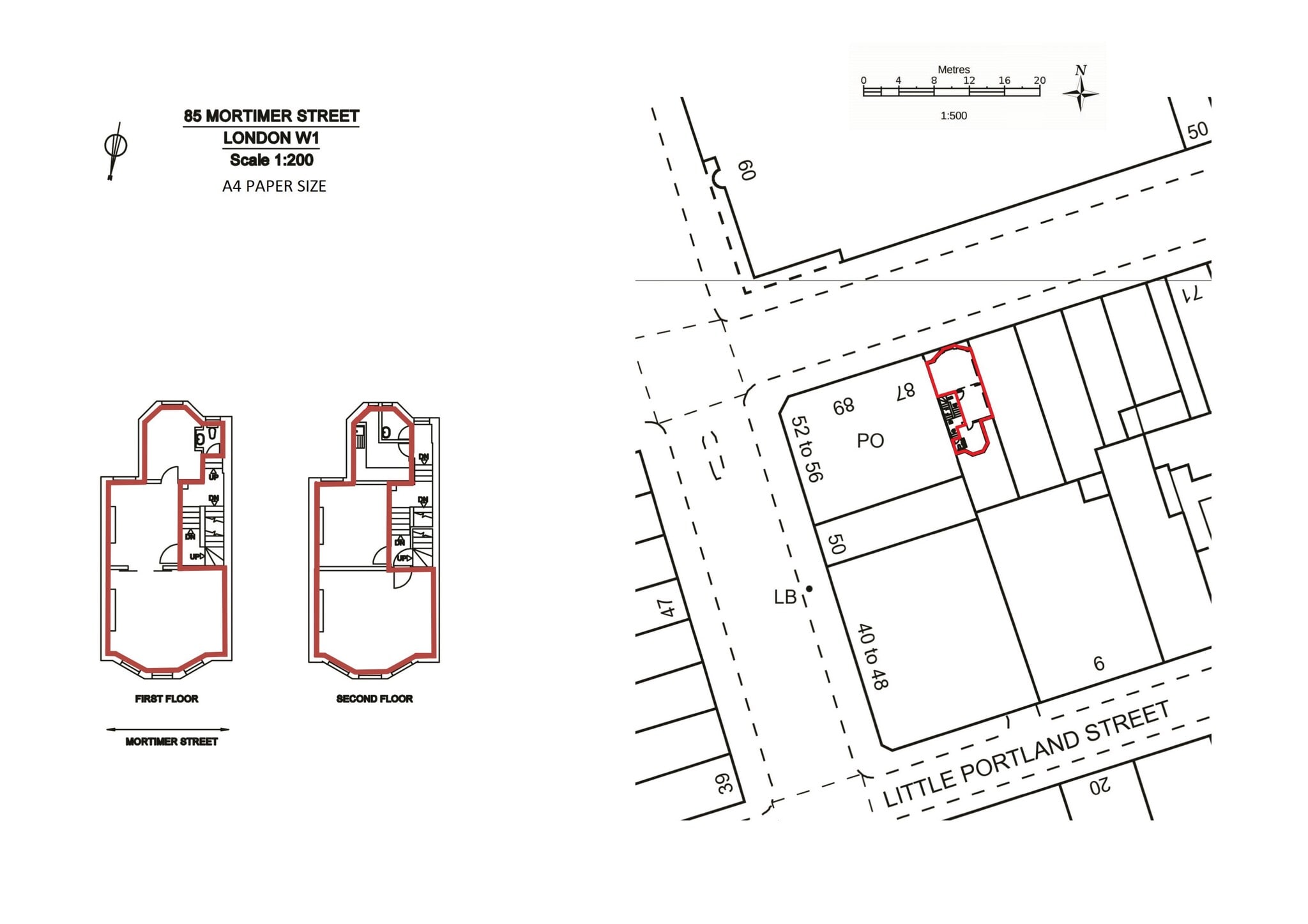 85 Mortimer St, London to rent Site Plan- Image 1 of 1