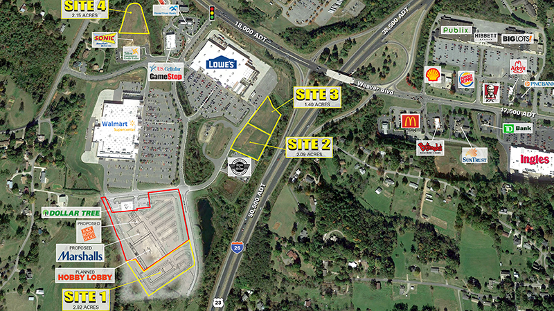 I-26 & Hwy 25/70, Weaverville, NC for sale - Aerial - Image 1 of 1