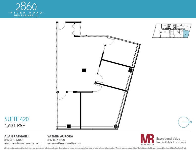 2860 S River Rd, Des Plaines, IL to rent Floor Plan- Image 1 of 4