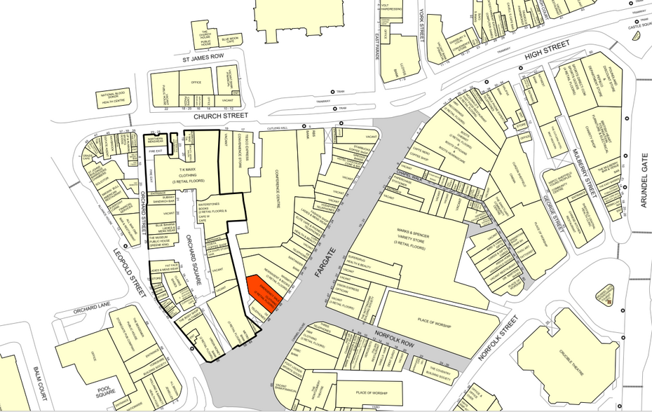 42-46 Fargate, Sheffield for sale - Goad Map - Image 1 of 1