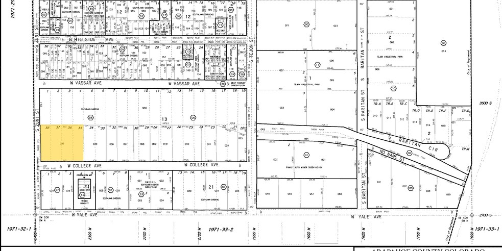 2610-2628 S Zuni St, Englewood, CO for rent - Plat Map - Image 2 of 13