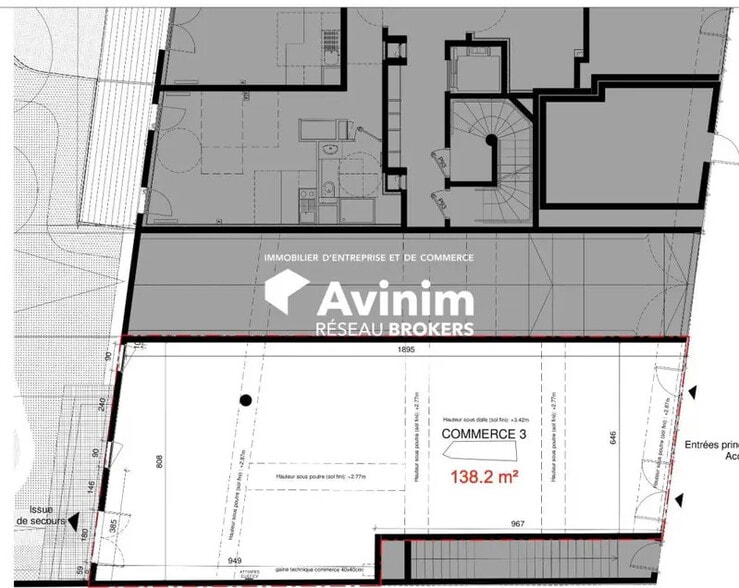 Retail in Paris to rent - Floor Plan - Image 2 of 3