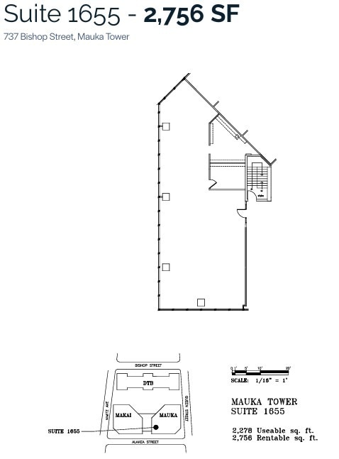 733 Bishop St, Honolulu, HI to rent Floor Plan- Image 1 of 1