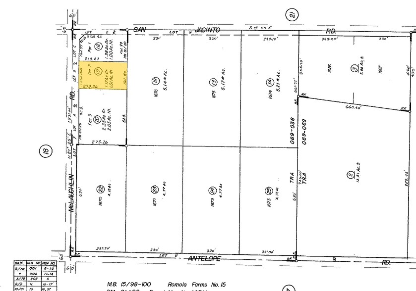 McLaughlin Rd @ SWC McLauglin Rd. & San Jacinto Rd, Menifee, CA for sale - Plat Map - Image 2 of 2