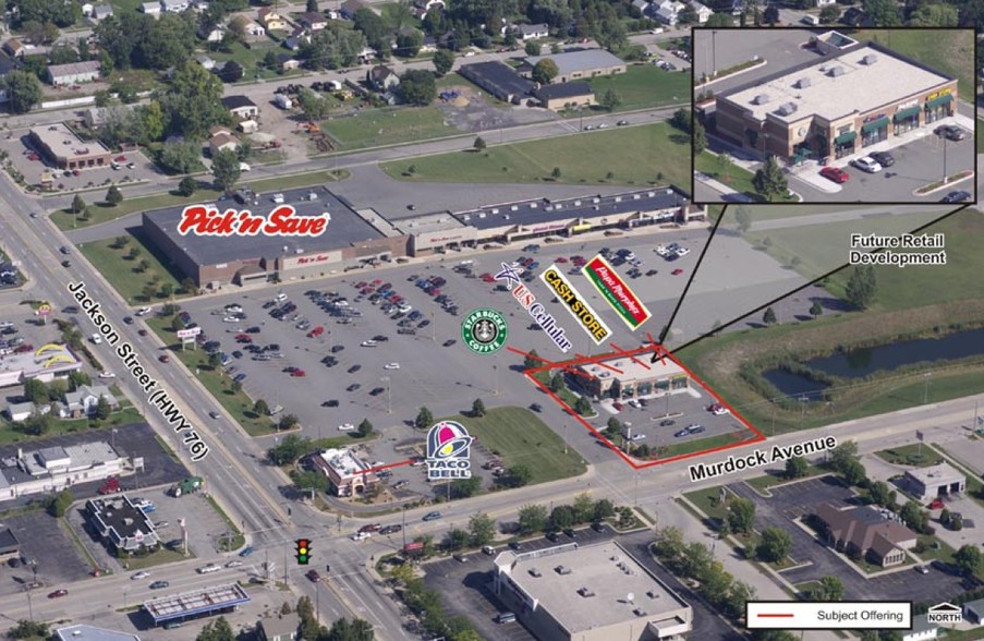 210-240 W Murdock Ave, Oshkosh, WI for rent - Aerial - Image 2 of 2