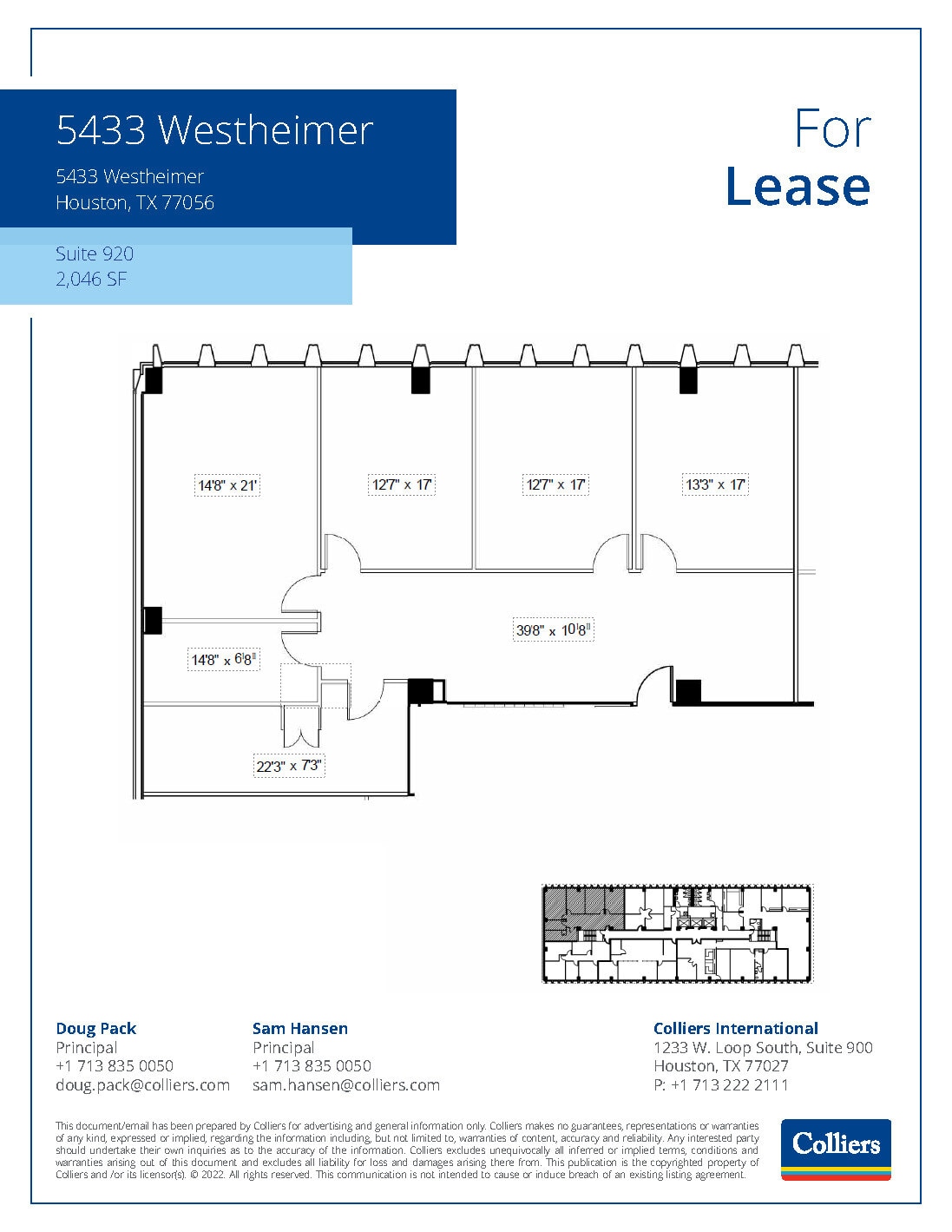5433 Westheimer Rd, Houston, TX to rent Floor Plan- Image 1 of 1