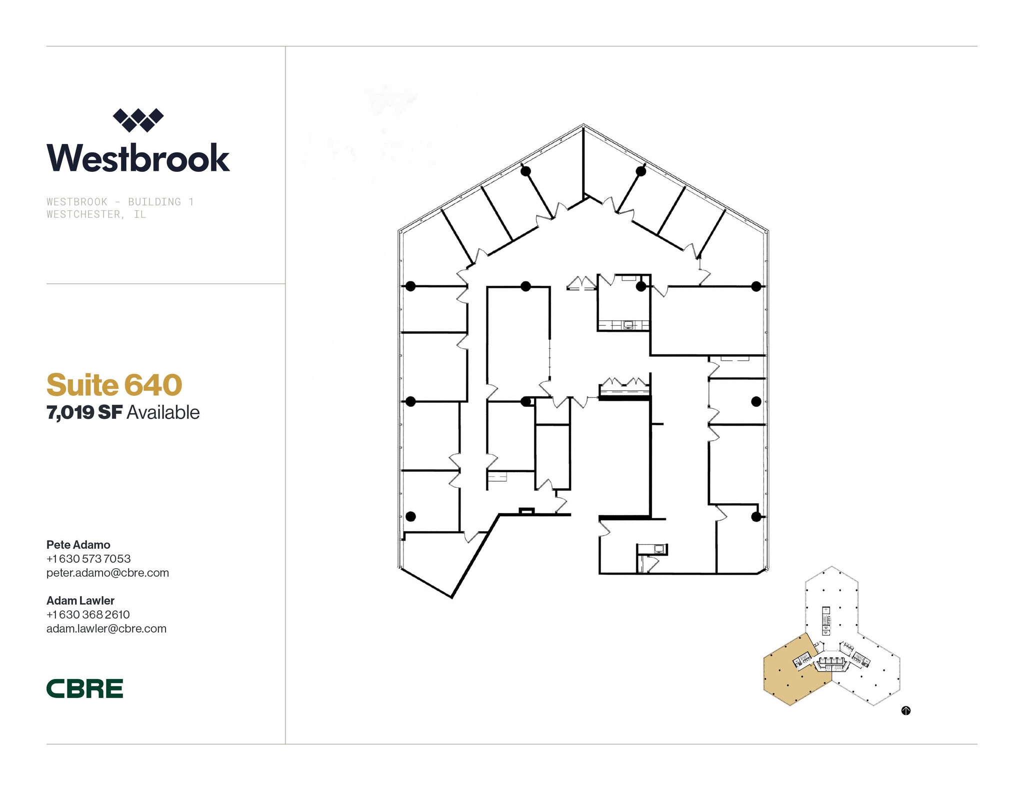 1 Westbrook Corporate Ctr, Westchester, IL to rent Floor Plan- Image 1 of 1