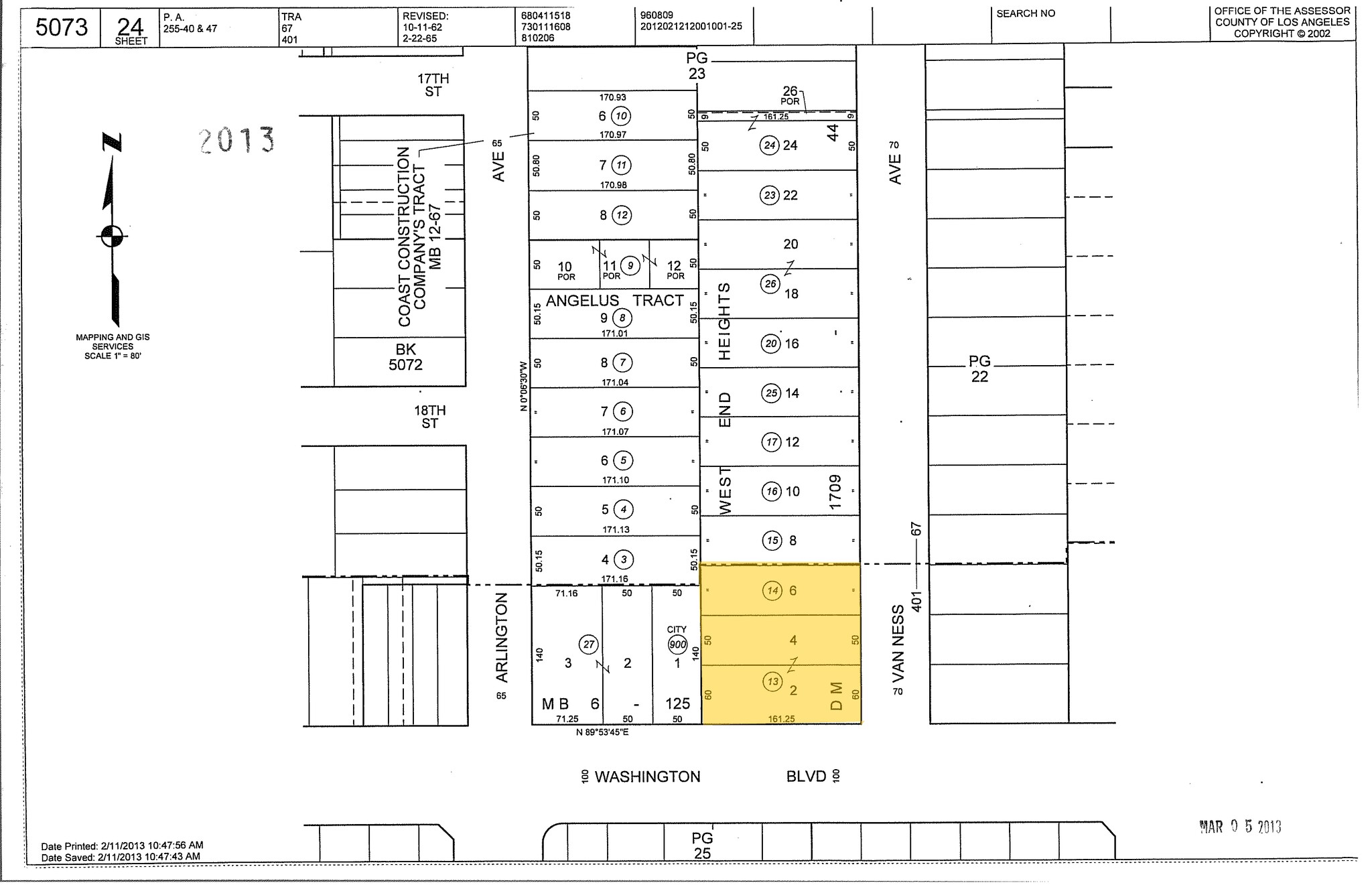 2461 W Washington Blvd, Los Angeles, CA for rent Plat Map- Image 1 of 2