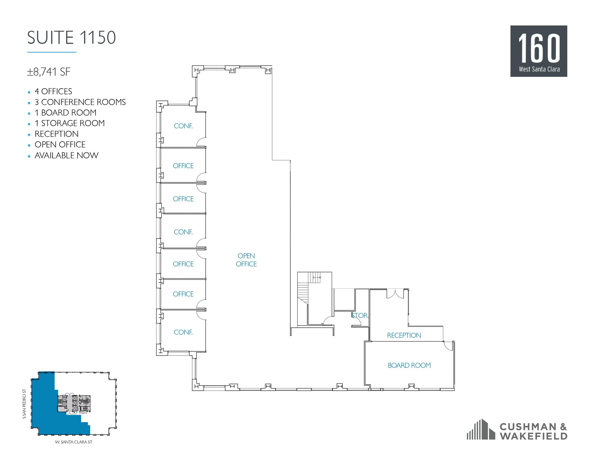 160 W Santa Clara St, San Jose, CA for rent Floor Plan- Image 1 of 1