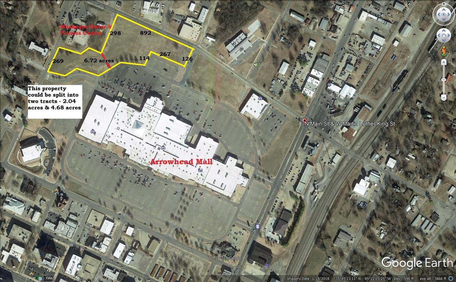 501 N Main Tbd Martin Luther King, Muskogee, OK for sale Aerial- Image 1 of 1