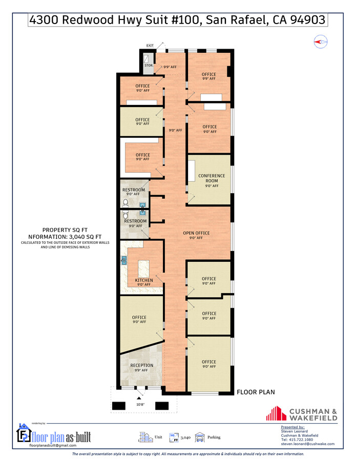 4300-4302 Redwood Hwy, San Rafael, CA 94903 - Unit 100 -  - Floor Plan - Image 1 of 1