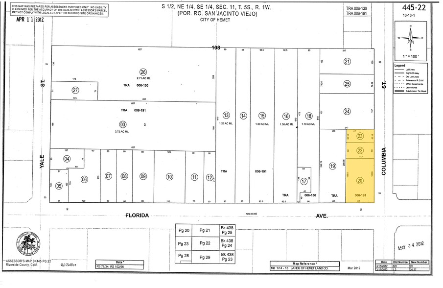 E Florida Ave, Hemet, CA for sale - Plat Map - Image 2 of 2