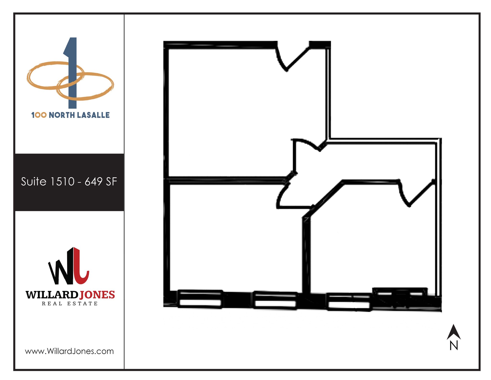 100 N LaSalle St, Chicago, IL to rent Floor Plan- Image 1 of 1