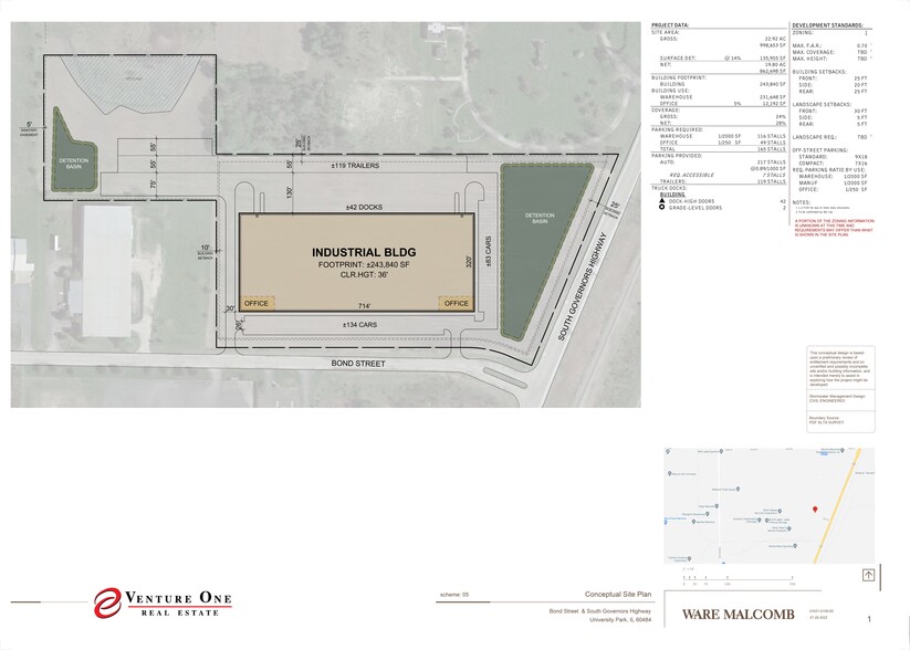 S Central Ave, University Park, IL for sale - Site Plan - Image 3 of 5