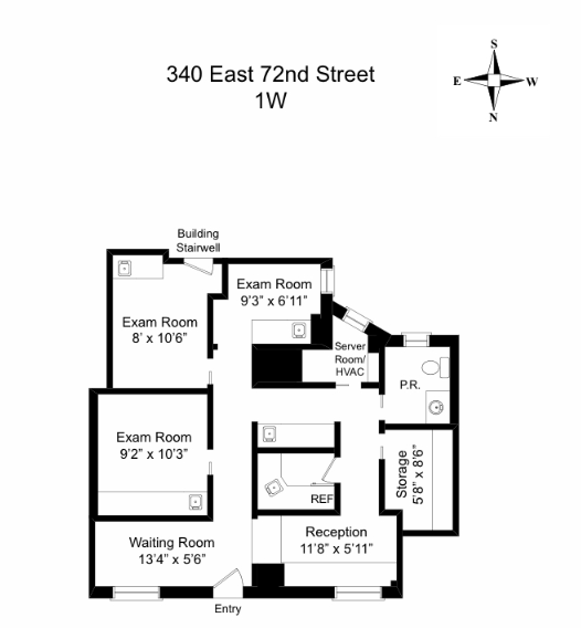 340 E 72nd St, New York, NY 10021 - Unit 1W -  - Floor Plan - Image 1 of 1