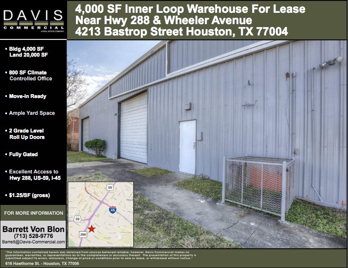 4213 Bastrop St, Houston, TX for sale - Building Photo - Image 1 of 1