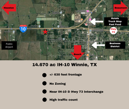 14.670ac IH-10, Winnie, TX - aerial  map view - Image1