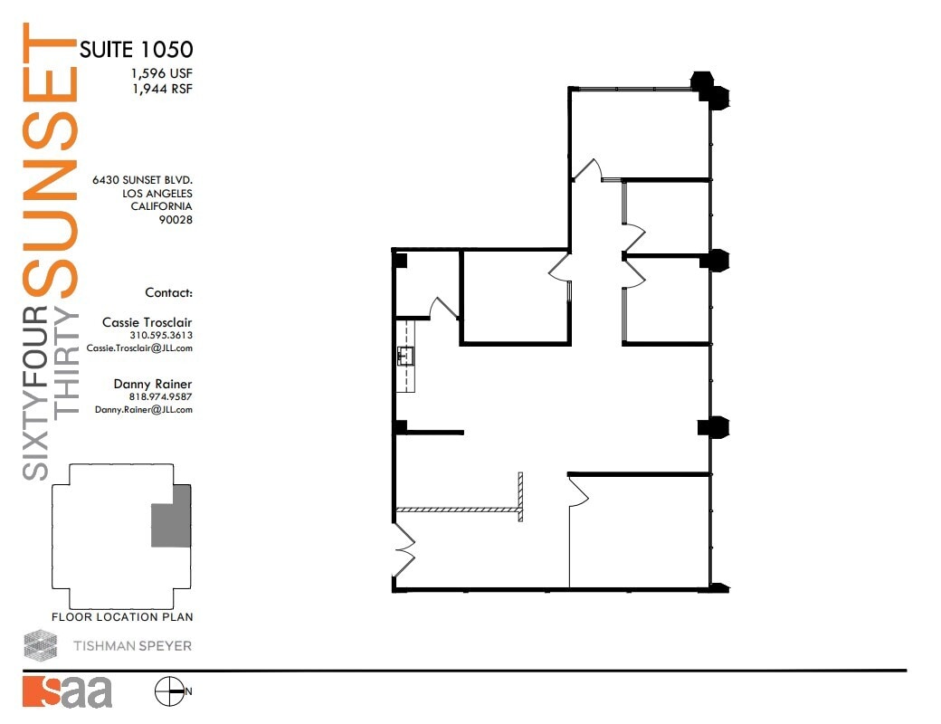 6430 W Sunset Blvd, Los Angeles, CA to rent Floor Plan- Image 1 of 1